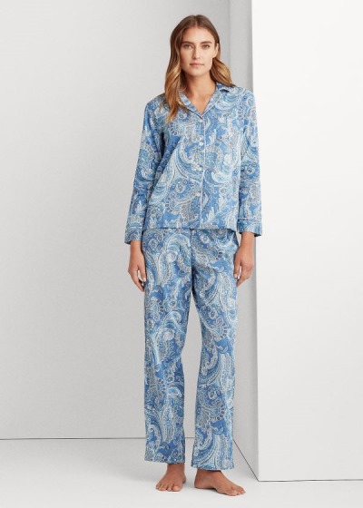 Ralph Lauren Woven Langærmet Pyjamas Dame Danmark (HPQOV2780)